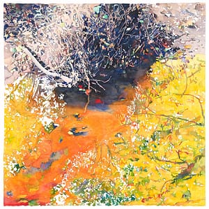 "Canopée, écritures roses" Aqua - 103x103 cm- 2007, Col. privée France