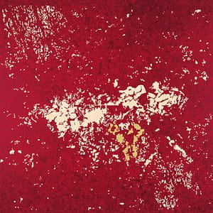 "Jardin rubis" - Jean-Paul AGOSTI - 1995, Acryl. et feuilles d'or sur toile - 200x200 (Triptyque partie droite), Coll. ISMANS, Le Mans, Sarthe, France, cat.raisonné n°678 ter. Jean-Paul Agosti